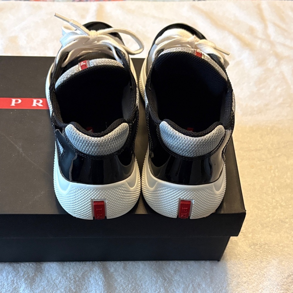 Prada Men's Black and Gray Sneakers - Picture 3 of 6